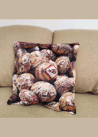 Декоративная наволочка из мягкого велюра на декоративную подушку 45смХ45см Наволочка с пасхальными писанками Наволочка1 45х45 Maystat (305742537)