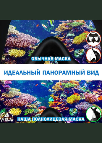 Повнолицева Снорклінг Маска L/XL FreeB панорамна на все обличчя для плавання купання пірнання - Плавальні Окуляри мономаска н Free Breath (272798766)