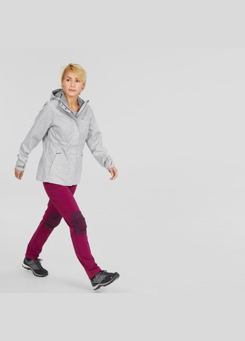 Серая демисезонная куртка женская mh100 для горного туризма водонепроницаемая серая Quechua