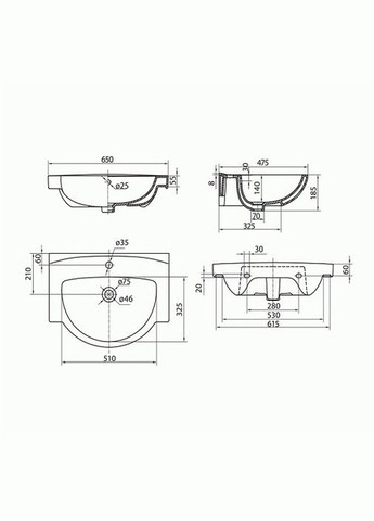 Умивальник меблевий Freja 65 KOLO (329440851)