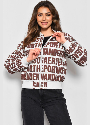 Біла демісезонна куртка жіноча демісезонна з принтом білого кольору Let's Shop