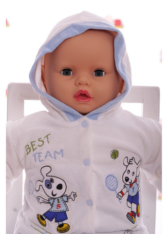 Блакитний зимній костюм із довгим рукавом для хлопчика велюровий best team блакитний 80 см (26709) BABYKROHA