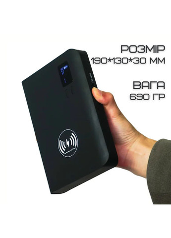 Портативна бездротова зарядна станція 4в1 з розеткою 220V повербанк для ноутбука з LED індикатором та ліхтарем VHG (370602786)