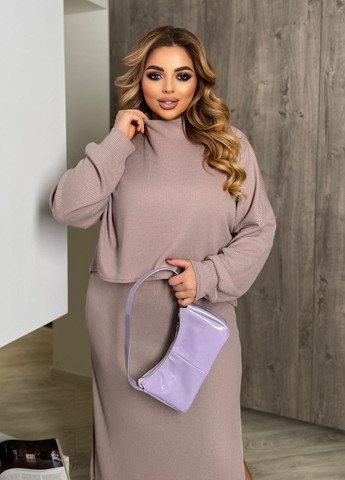 Костюм женский с платьем из трикотажа (платье + кофта) No Brand (330258141)