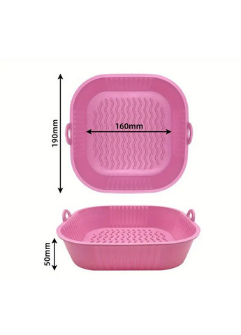 Силіконова форма для аерогрилю мультипечі ребриста квадратна SAM-317PI рожева No Brand (342118697)
