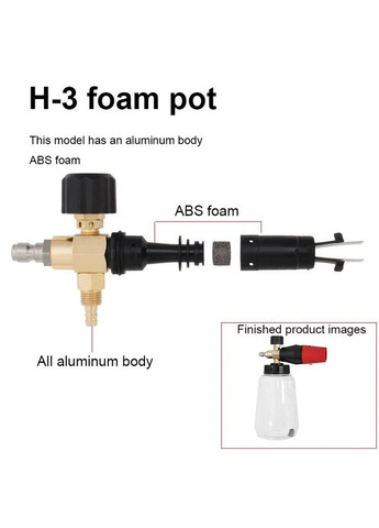 Піногенератор 1 л з регульованою латунною форсункою білий корпус PET пластик насадка для мийки авто і техніки No Brand (368774980)