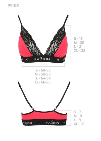 Червоний демісезонний еластичний топ з мереживом ps001 top red-black, size xl Passion