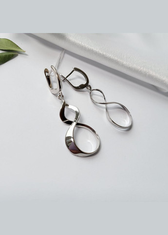 Срібні сережки Спіраль без каменів срібло 925 проби Родоване 1151с 5.62г No Brand (306743013)