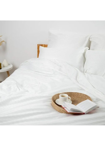 Євро комплект постільної білизни Страйп Сатин з наволочками 70*70 см, Pure Білий (27820200215) ТЕП (365851984)