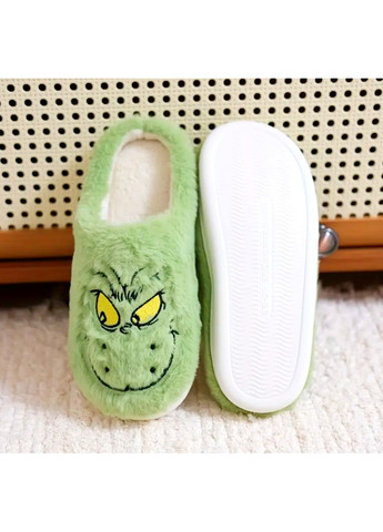 Тапочки мягкие рождественские плюшевые для дома Гринч. Зеленый No Brand (361866545)