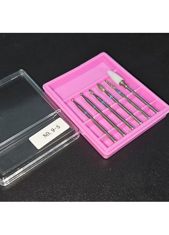 Алмазные насадки для фрезера NO.9-5 6шт Сверла для аппаратного маникюра и педикюра Global Fashion (351361296)