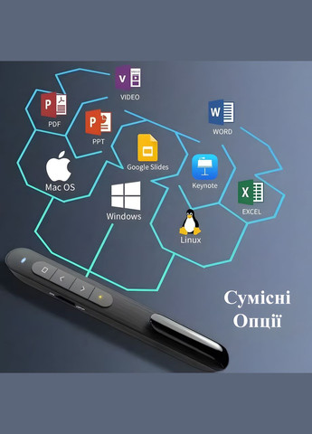 Багатофункціональний бездротовий презентер 2.4 G лазерна указка дистанційна No Brand (327400513)