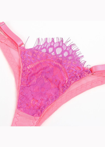 Рожевий демісезонний комплект білизни рожевий star night з фіолетовими мереживними вставками (без коробки) No Brand