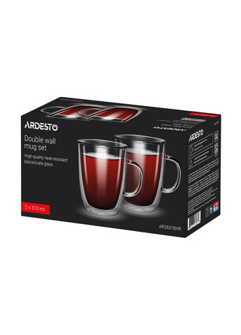 Набор чашек с двойными стенками 310 мл 2шт AR2631BHR Ardesto (335820365)