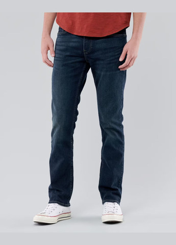 Темно-синие демисезонные джинсы slim straight hc9469m Hollister