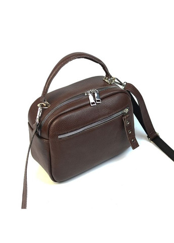 Коричневая маленькая женская молодежная кожаная сумочка кросс-боди через плечо Serebro (315370737)