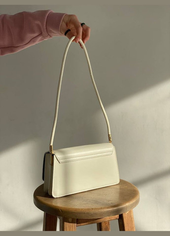Женская классическая сумка через плечо клатч багет белая No Brand (292631179)