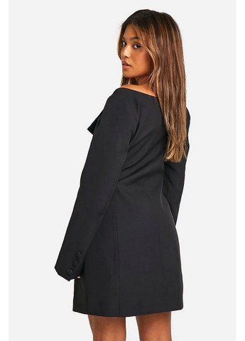Чорна ділова сукня-піджак Boohoo однотонна
