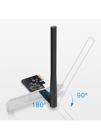 Адаптер WiFi Archer T2E AC600, PCI-Express x1 TP-Link (360399599)
