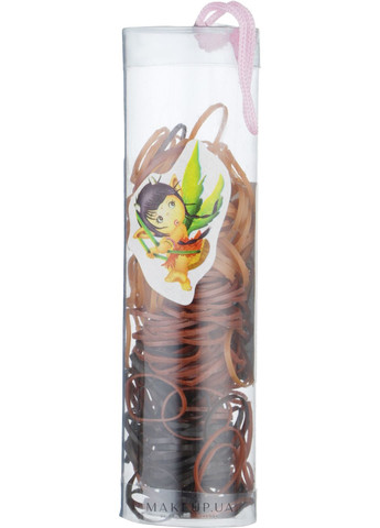 Еластичні резинки для плетіння волосся в круглому тубусі, коричнево-золоті 250шт (1046887-27055749) Cosmo shop (365799196)