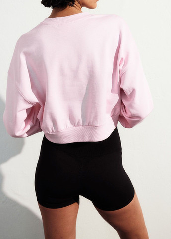 Свитшот H&M - крой однотонный розовый кэжуал - (283251820)