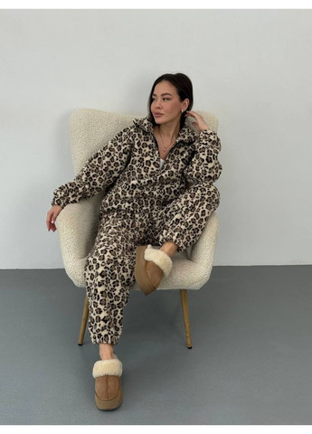 Жіночий зимовий спортивний костюм без капюшона у принт лео Nositi 1911-13-550 (371641097)