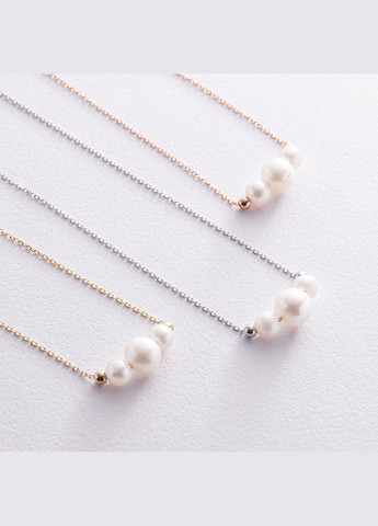 Колье с шариками и жемчугом (желтое золото) кол02405 45 Oniks (275533898)