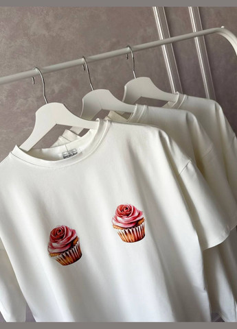 Жіноча футболка вільного крою з принтом MonCher - (332955705)