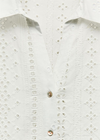 Белая повседневный рубашка с орнаментом Zara