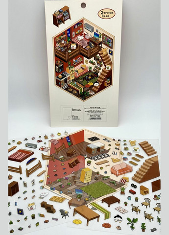 Румбокс будинок з наклейок 3D "Книгарня Зіркове світло" — антистрес, творчість, облаштуй свою кімнату No Brand (328958173)