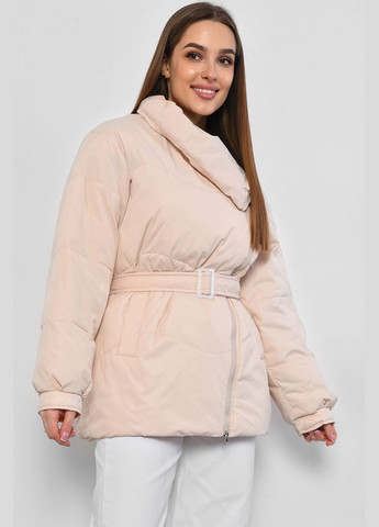 Молочна демісезонна куртка жіноча демісезонна молочного кольору Let's Shop