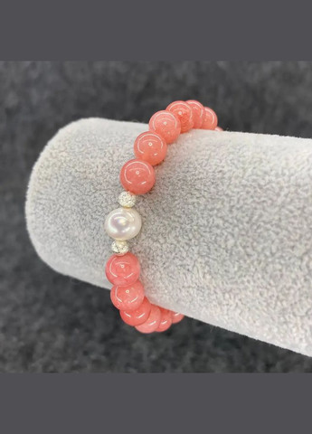 Браслет натуральный камень Турмалин розовый+Жемчуг d-8мм L-18см No Brand браслет (301651263)