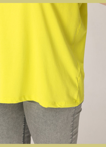Женская футболка желтая широкая удлиненная однотонная JEANSclub Подовжена - (294755972)