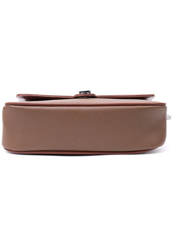 Жіноча сумка з фактурним клапаном з натуральної шкіри 22621 Коричнева Vintage (297956961)