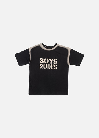 Черная летняя футболка с коротким рукавом для мальчика цвет черный цб-00244194 Tuffy