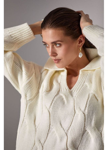 Молочный джемпер поло 2718 синий Triko Bakh