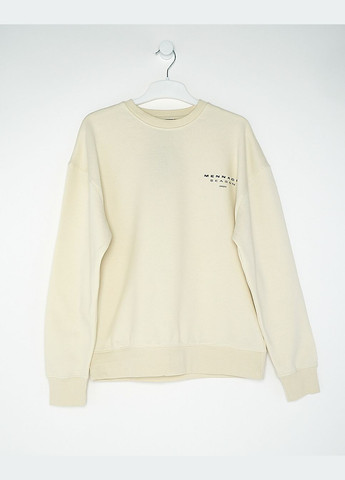 Молочный свитшот флис,молочный с принтом черный, Mennace (260594534)