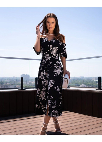 Чорна повсякденний сукні sa-537 чорний ISSA PLUS