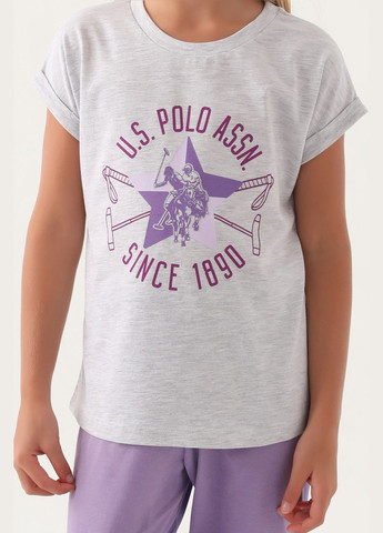 Кавовий штани + футболка дівчачі U.S. Polo Assn.