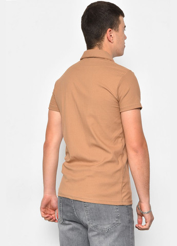 Коричневая футболка мужская поло цвета мокко Let's Shop