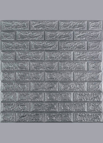 Самоклеюча 3D панель SW-00001445 Під срібну цеглу в рулоні 3080x700x3мм Sticker Wall (298284094)