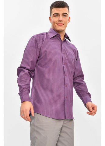 Чоловіча однотонна сорочка фіолетового кольору Let's Shop (372971333)