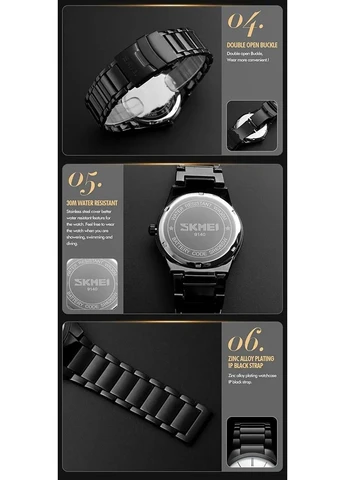 9140 черные с белым циферблатом мужские часы Skmei 9140 black white (390101386)