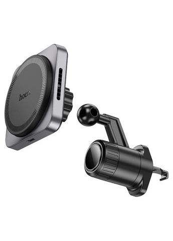 Автодержатель HW15+ Wireless Charging 15W, крепление на решетку, магнит, Black, Box Hoco (371387901)