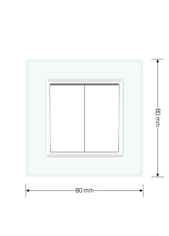 Вимикач універсальний 2-клавішний білий скло 250В 10А (VL-C7FCMKS-1WP) Livolo (370985139)