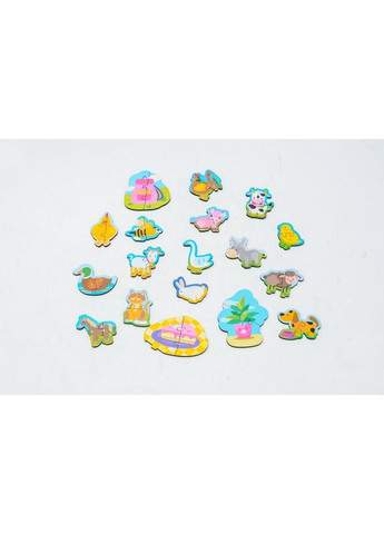 Дерев'яний магнітний пазл "Тваринки" Puz-22930, 35 елементів No Brand (330602484)