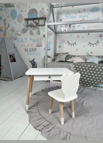 Дитячий столик і стільчик. Столик із шухлядою для олівців і розмальовок No Brand (323223333)