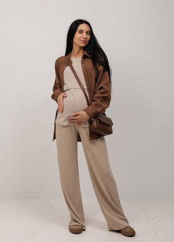 Штани палаццо для вагітних в рубчик HN (328169795)