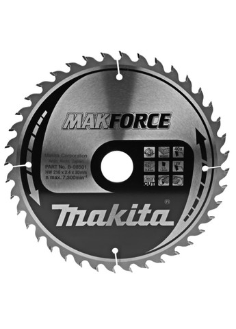 Пильный диск MAKForce B08501 (210x30 мм, 40 зубьев) по дереву (6548) Makita (267819532)