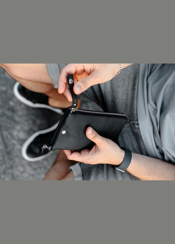 Мужской клатч-кошелек из натуральной зернистой кожи Trampl (черный) SKILL Портмоне (296478640)